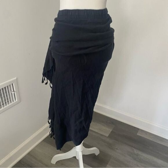 Just Bee Queen Tulum Skirt Black Linen Asymmetrical Boho Beach XS - Picture 10 of 13